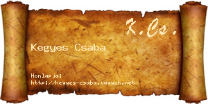 Kegyes Csaba névjegykártya