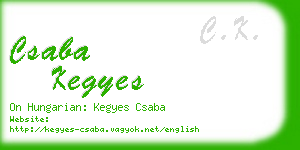 csaba kegyes business card